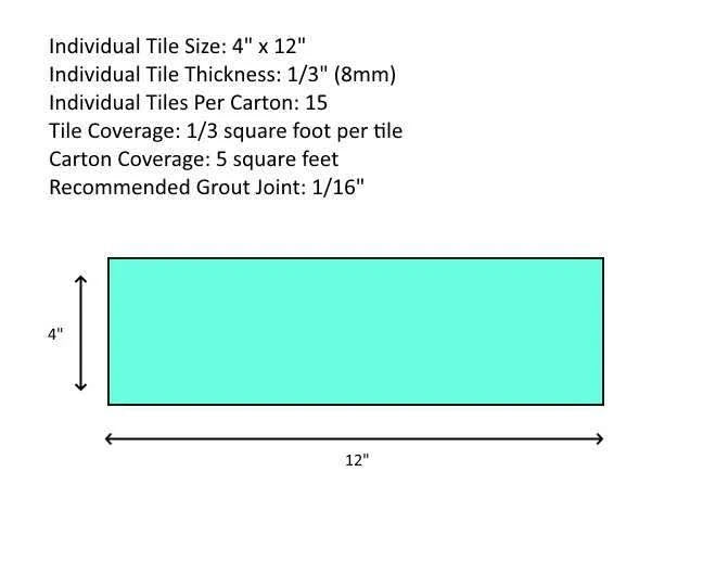 Sky Blue Glass Subway Tile, 5 Square Feet per Carton G716