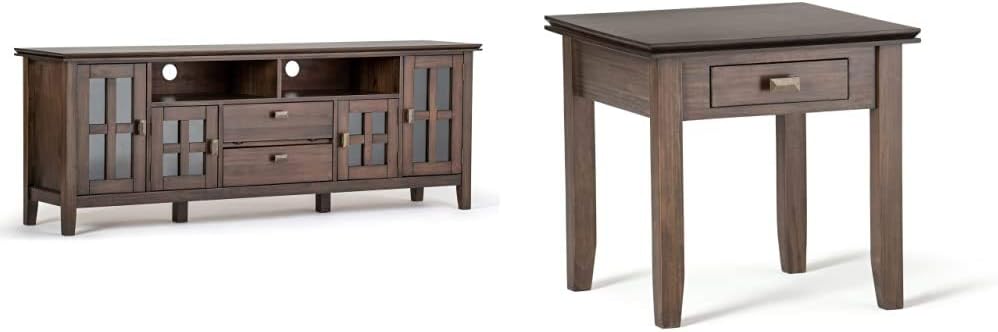 72 inch Solid Wood TV Media Stand with Glass Doors A498798
