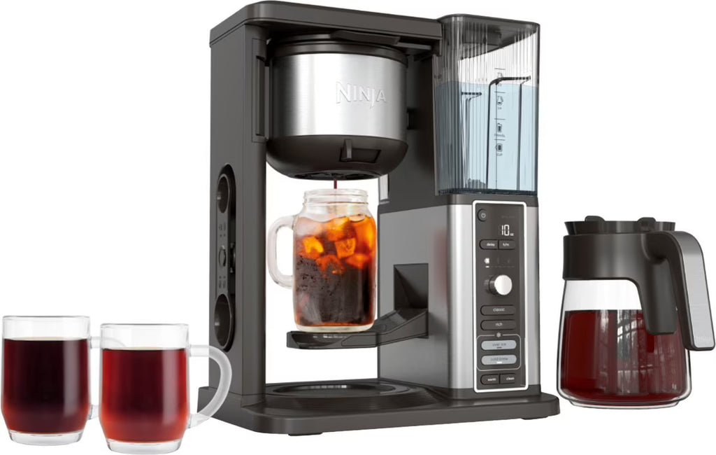 Black 12-cup Drip Coffee Maker with Single Serve Brewing L960616
