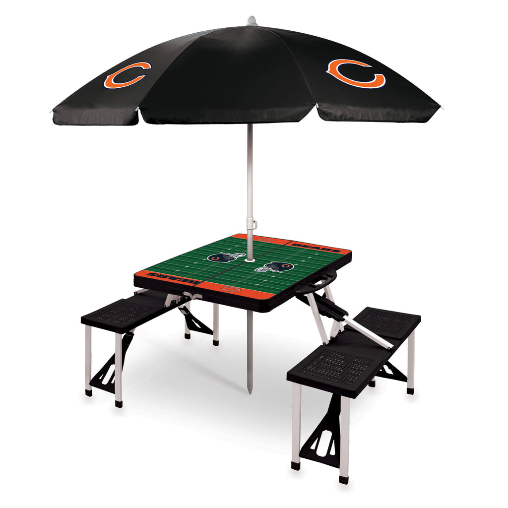 Black Picnic Table with Umbrella C527