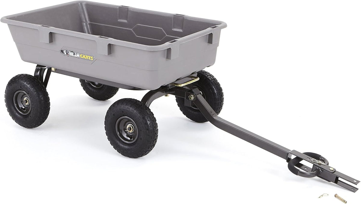 Poly Garden Dump Cart with Steel Frame and 10 Pneumatic Tires, 800-lbs. Capacity, Gray T526984