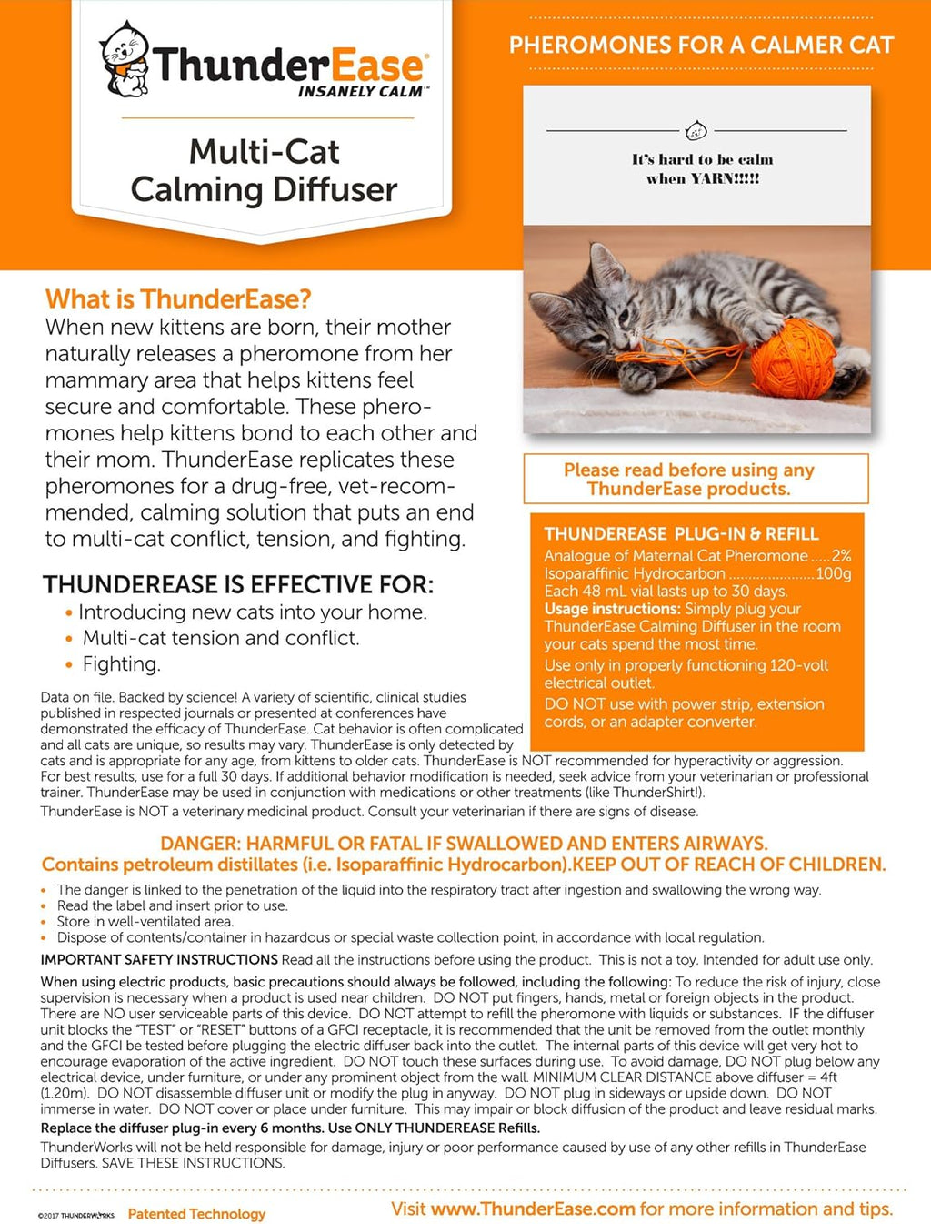 Calming Pheromone Diffuser Kit (90 Day Supply) Pack of 2 C628