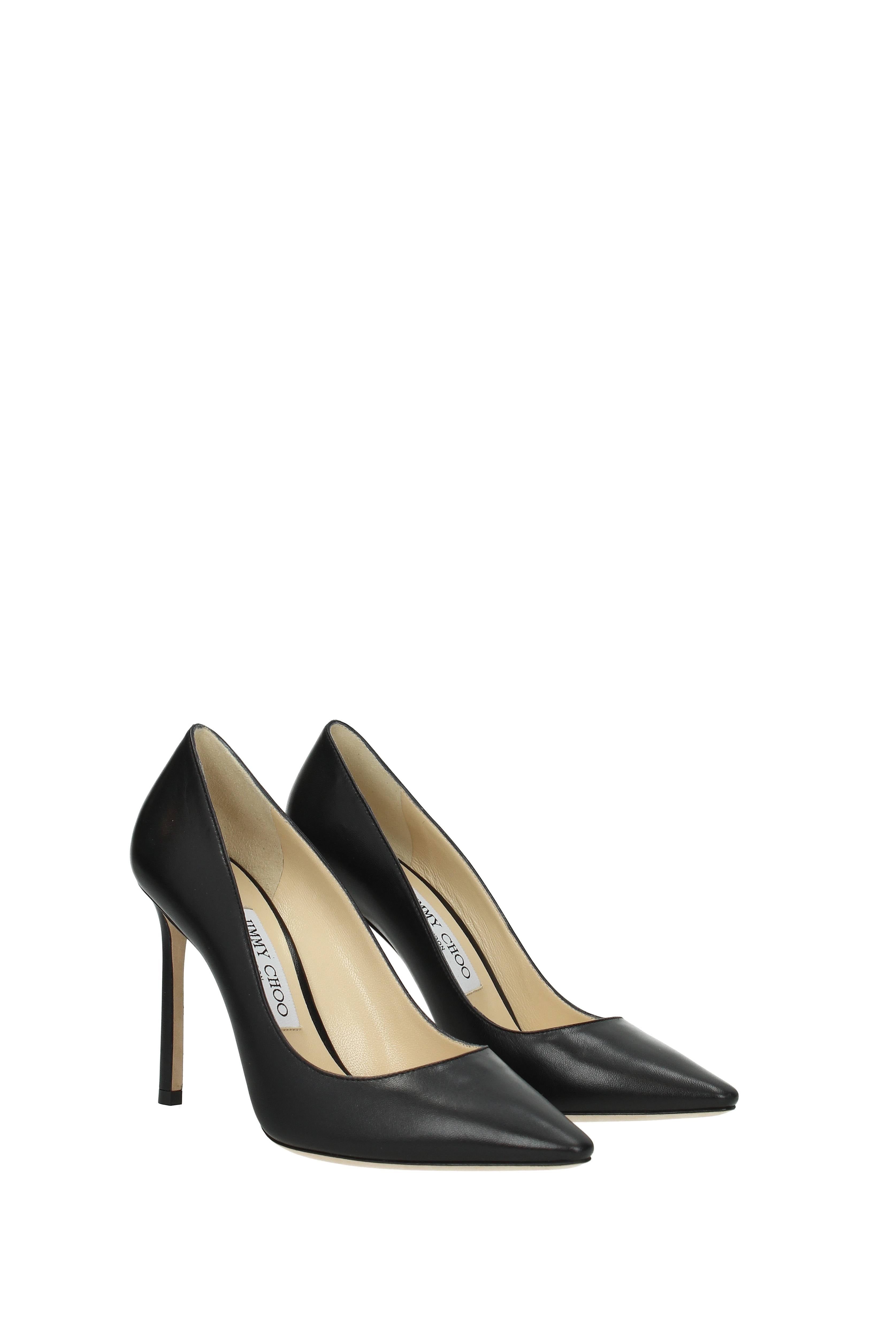 Black Leather Pump C7678