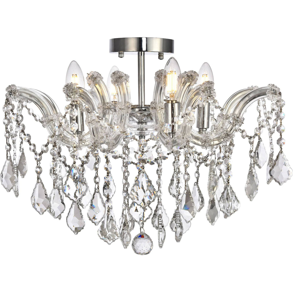 4 Light Chrome Flush Mount Crystal I548714
