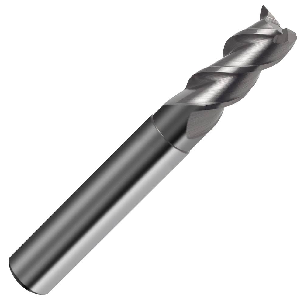 9mm 3 Flute 45° Helix Carbide Plain Shank End Mill Bright Uncoated L283277