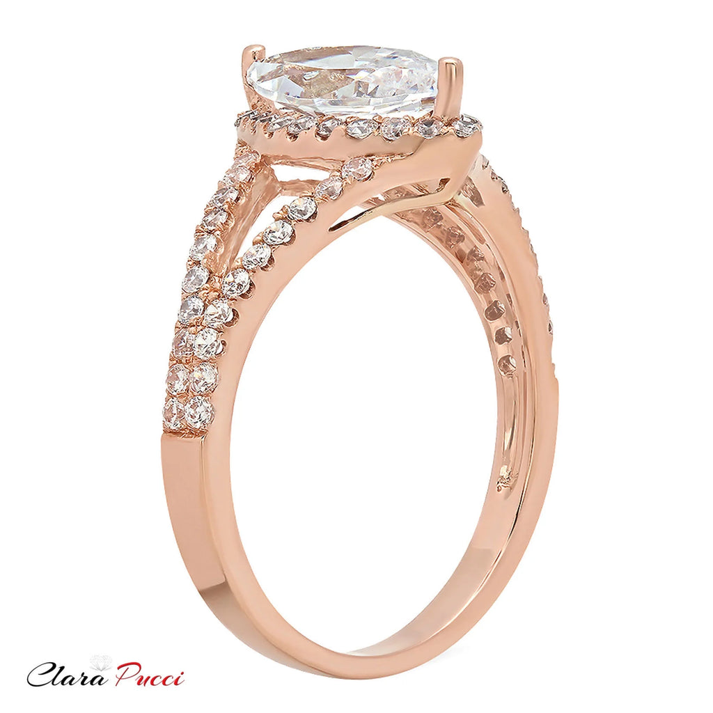 18K Rose Gold Halo Diamond Engagement Ring S6248
