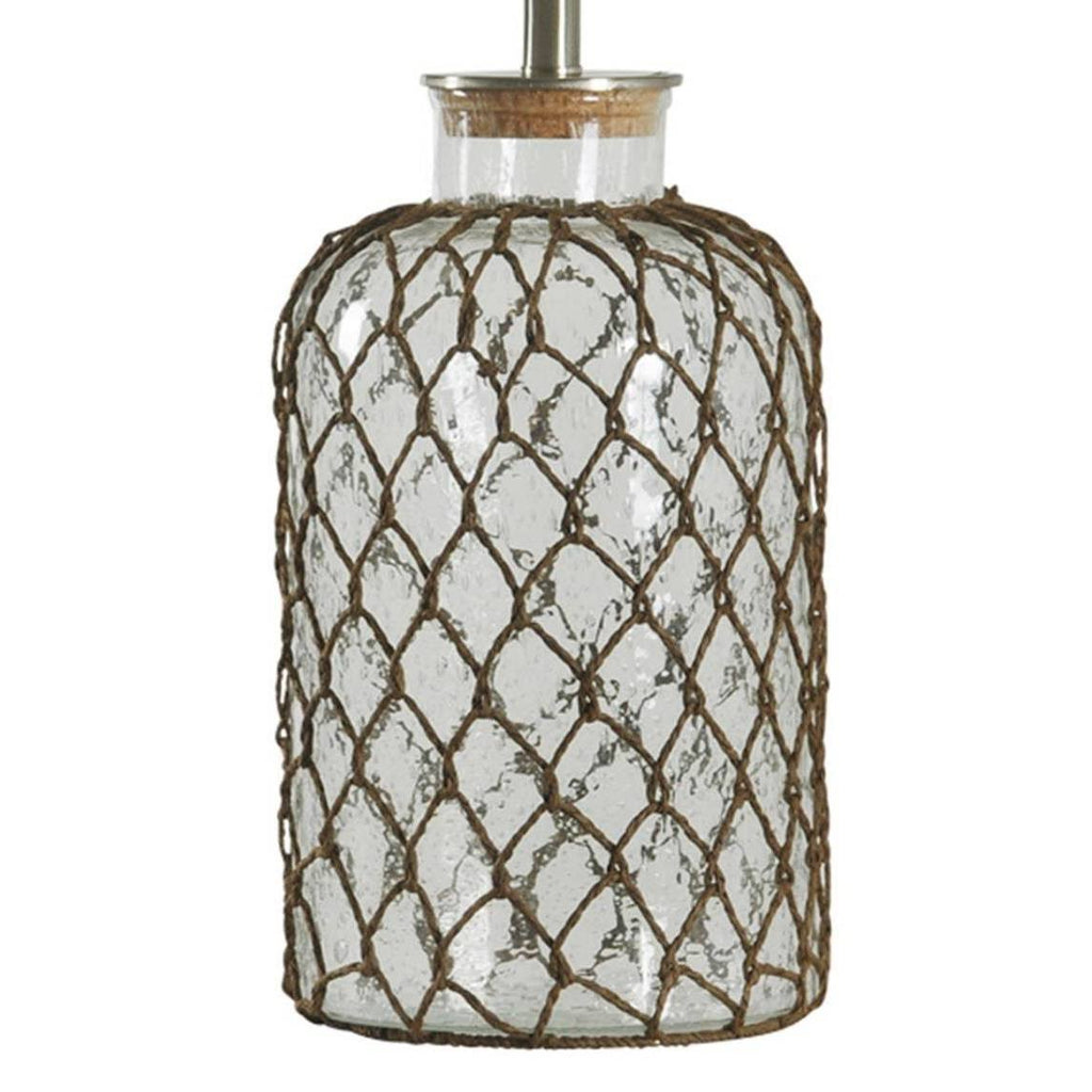 Off White Seeded Glass Table Lamp E655799