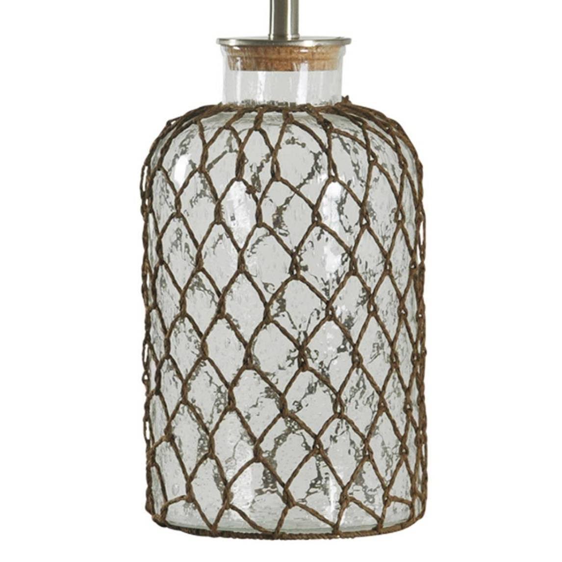 Off White Seeded Glass Table Lamp E655799