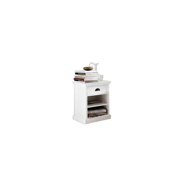 White Bedside Table with Shelves C83540