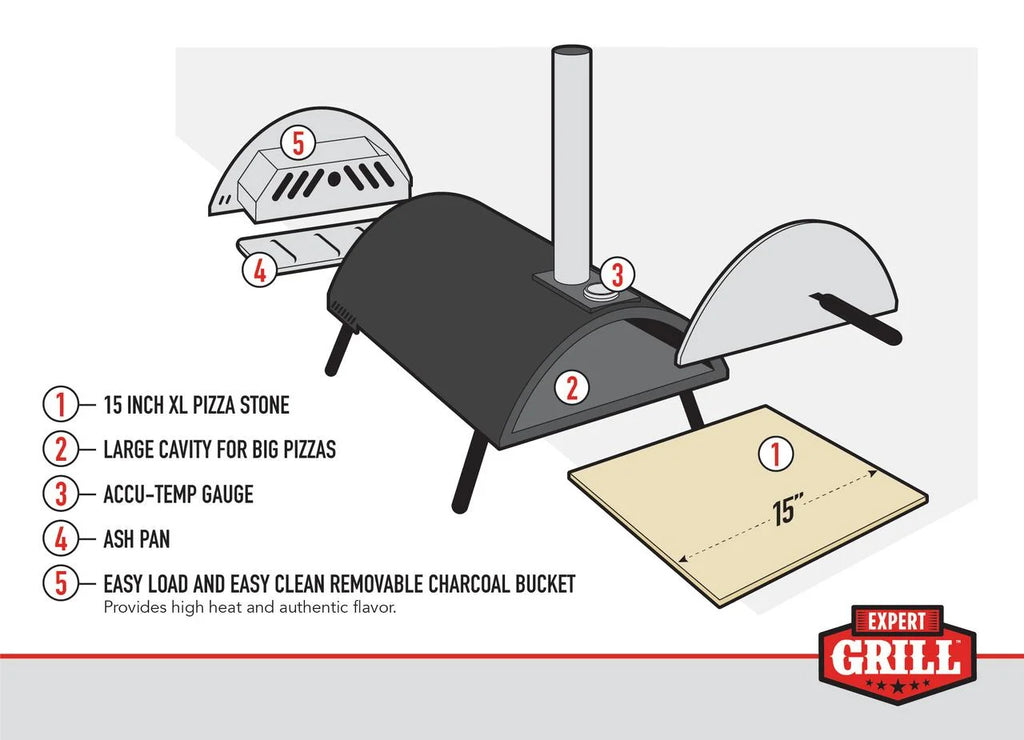Black Charcoal Pizza Oven R97252