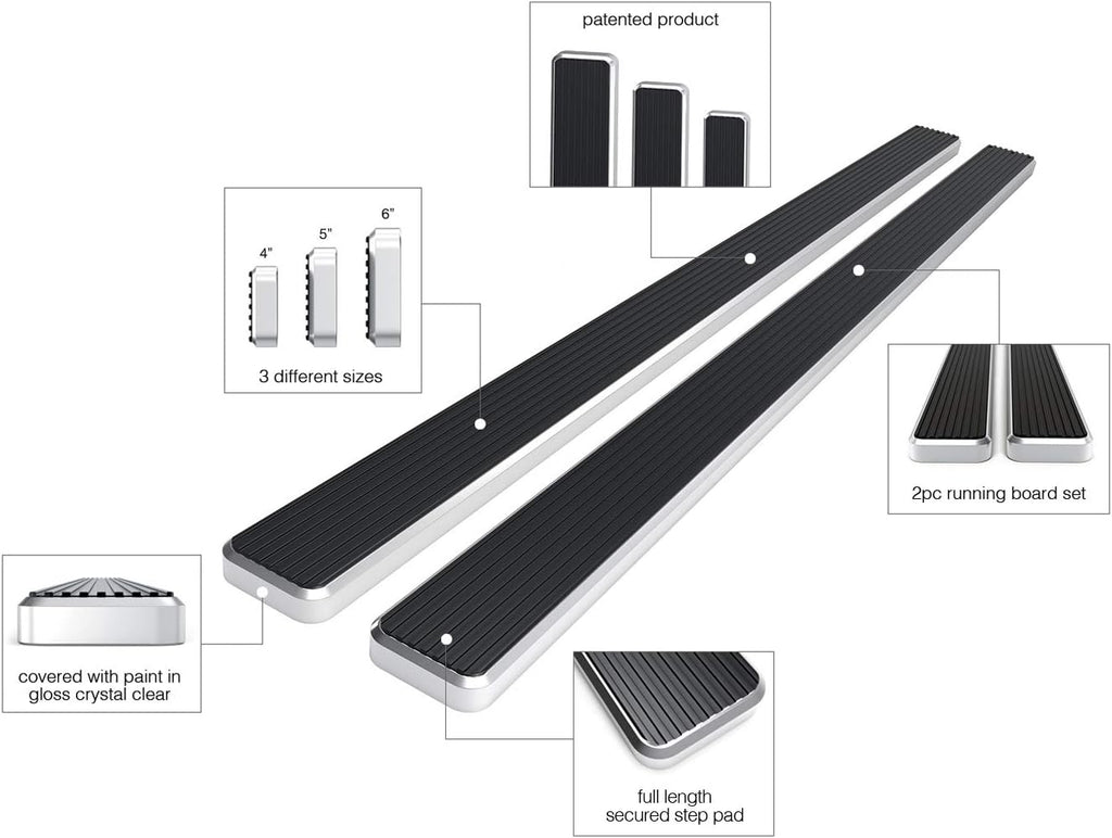 4in Running Boards Compatible with Ford F150 Super Cab & F250 K853143
