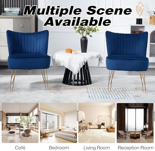 Velvet Accent Chairs with Golden U-Shape Legs N5293