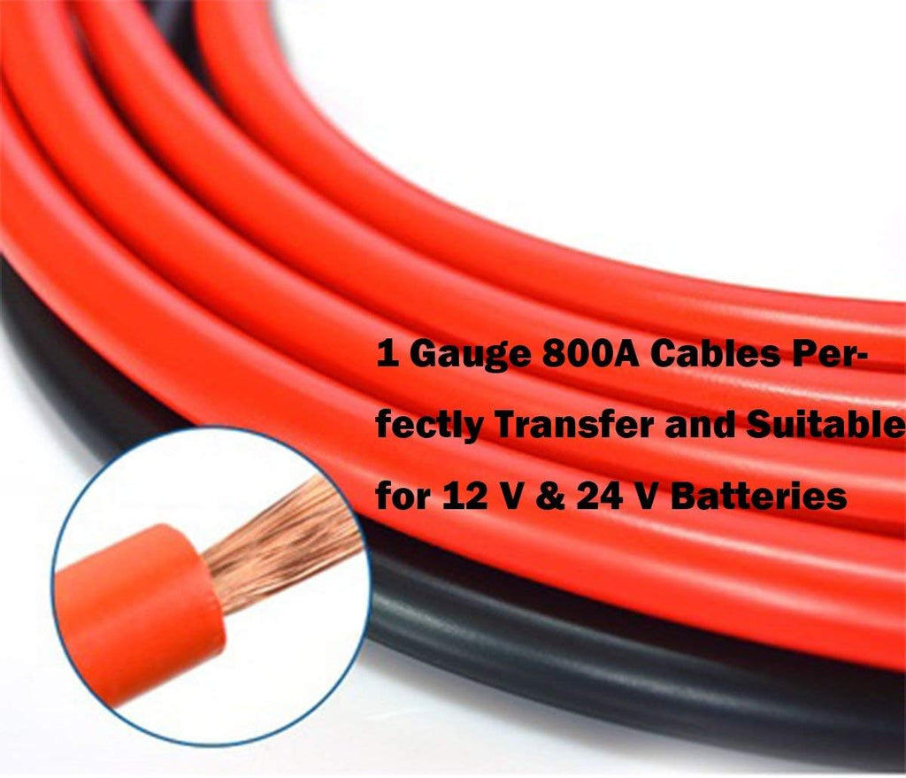 Heavy Duty Booster Jumper Cable 1 Gauge x 25 Ft. x 800A Pack of 2 Z458301