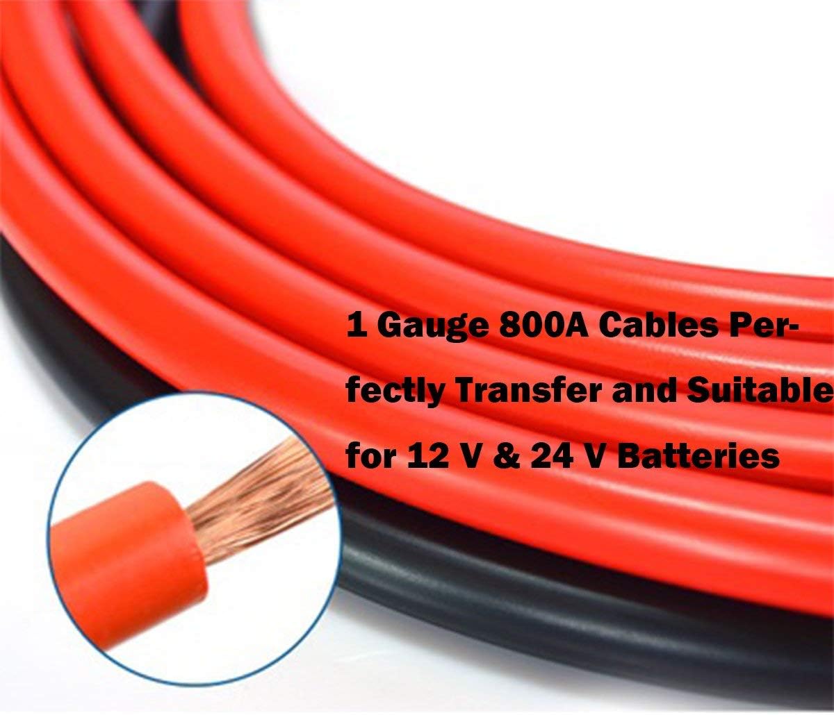 Heavy Duty Booster Jumper Cable 1 Gauge x 25 Ft. x 800A Pack of 2 Z458301