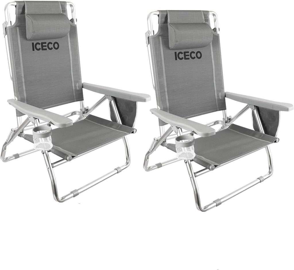 5-Position Folding Aluminium Camping Chair with Cup Holder Storage Bag M86496