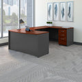 Mocha Cherry U Shaped Desk with Mobile File Cabinet Y686