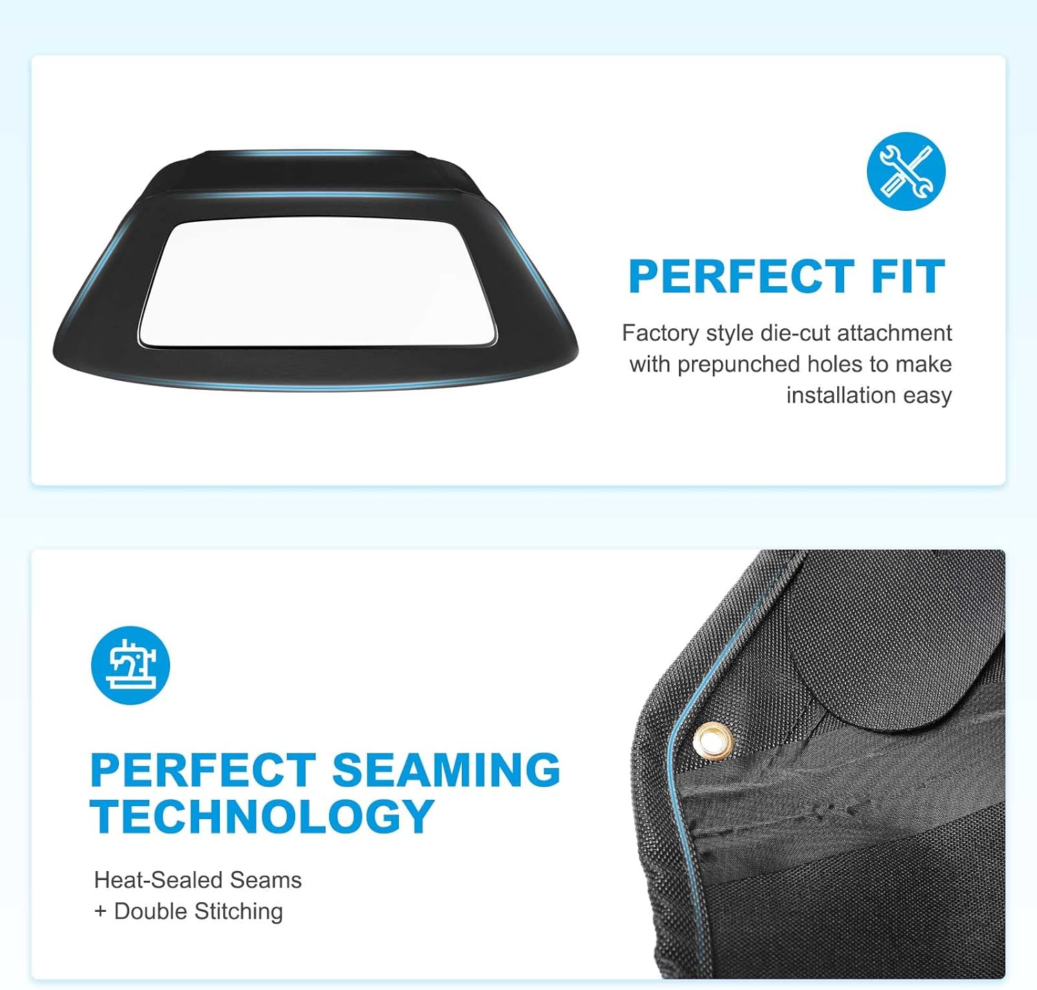 Black Convertible Soft Top with Plastic Window N5987