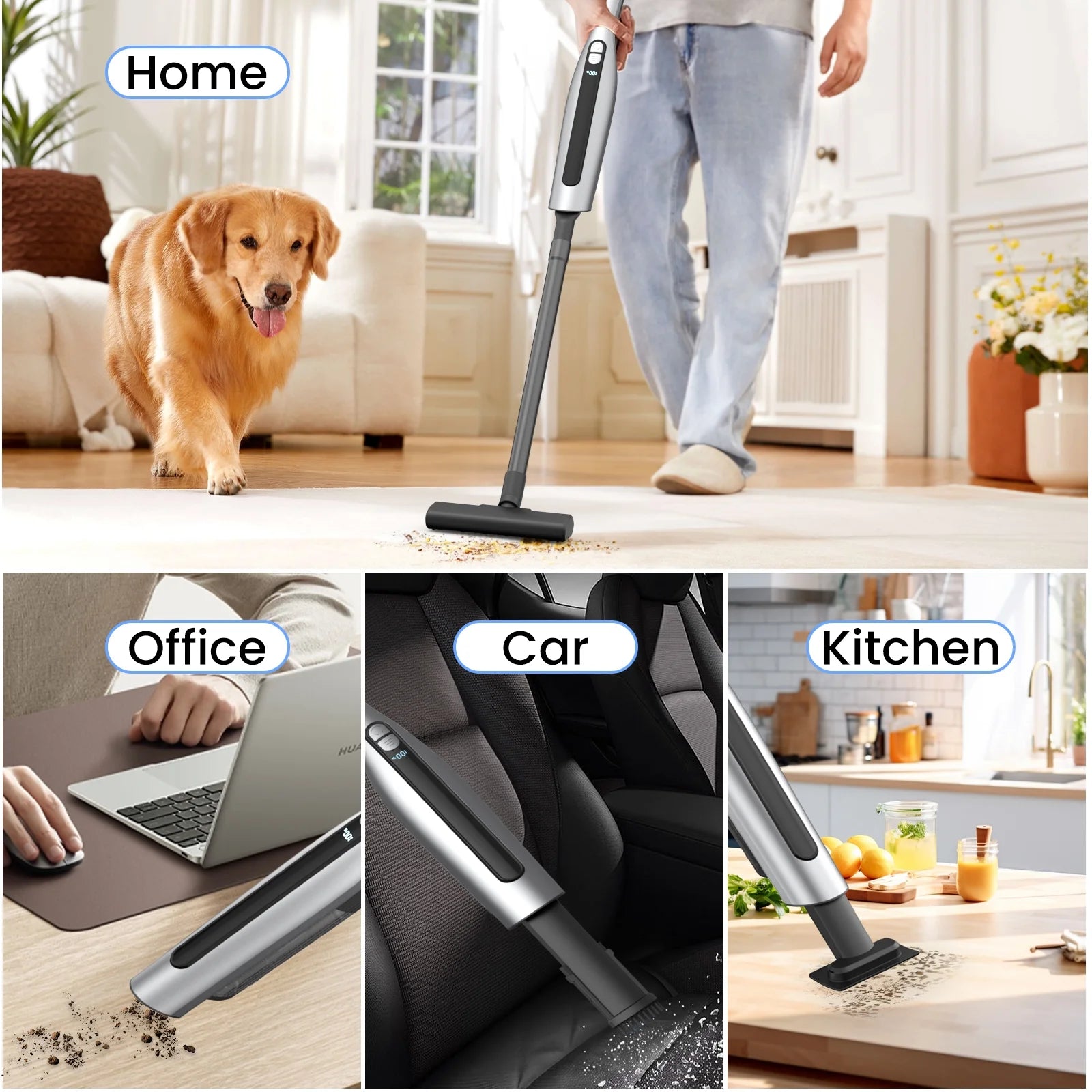 Handheld Vacuum Cleaner Cordless 18000PA 7500mAh Rechargeable Car Vacuum with 2 Suction Modes A534