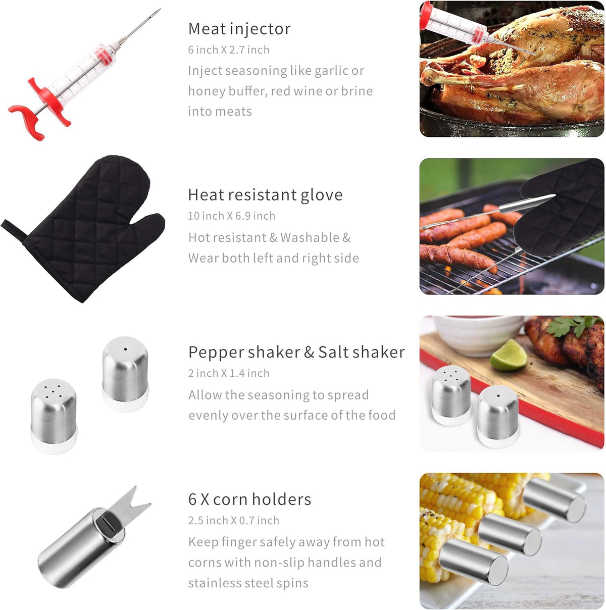 32 PCS BBQ Grill Tool Set with Thermometer in Heavy Duty Aluminum Case V7783