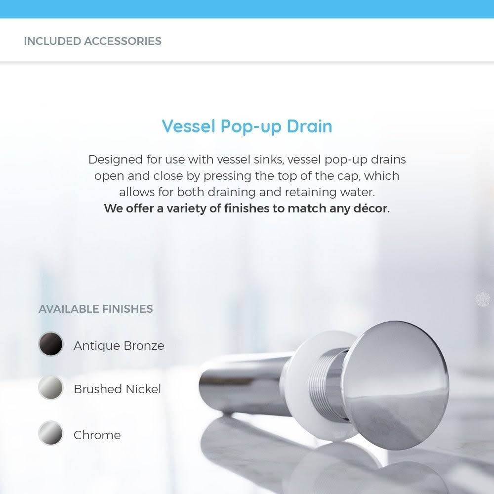 Granite Vessel Sink Ensemble with Chrome Finish Faucet, Pop-Up Drain, and Sink Ring I86314