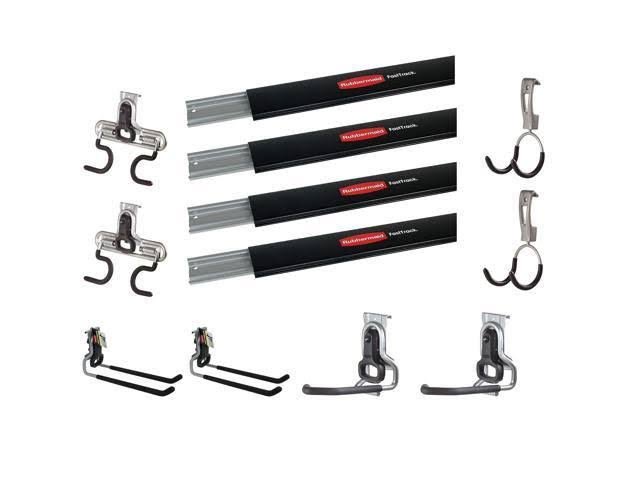 FastTrack Wall Mounted Storage Rails with Hook Assortment W759273