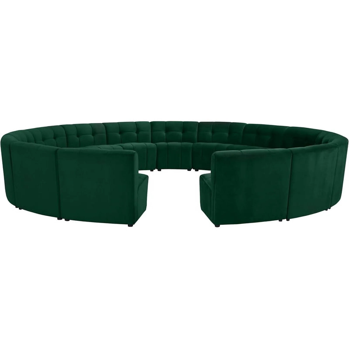 Green Velvet Tufted Modular 15 Piece Sectional Sofa E12722