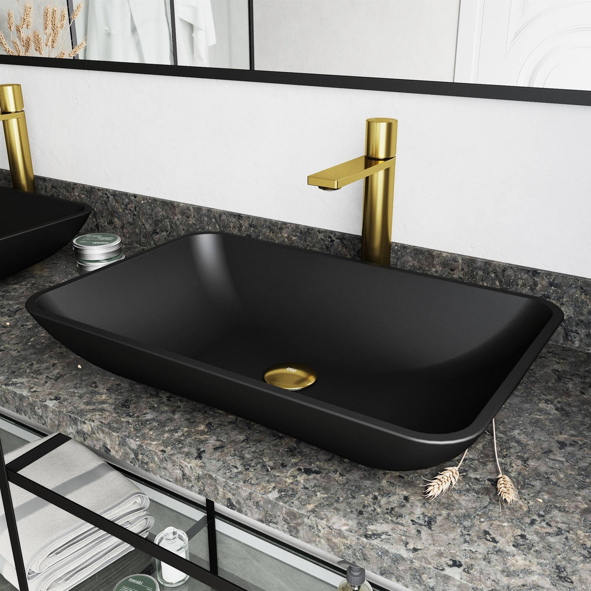 Matte Black 1-Handle Vessel Bathroom Faucet M708