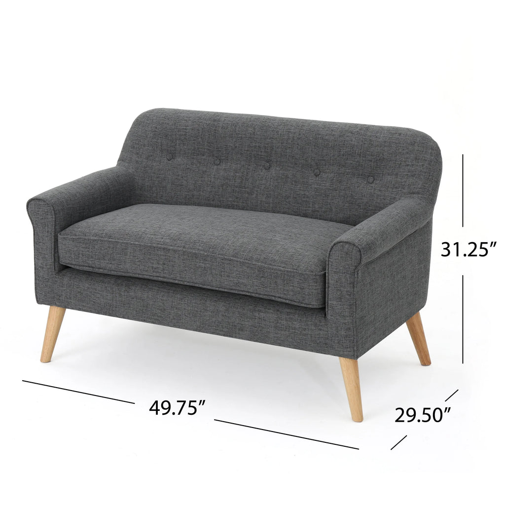 Gray Fabric Button Tufted Loveseat Z171590