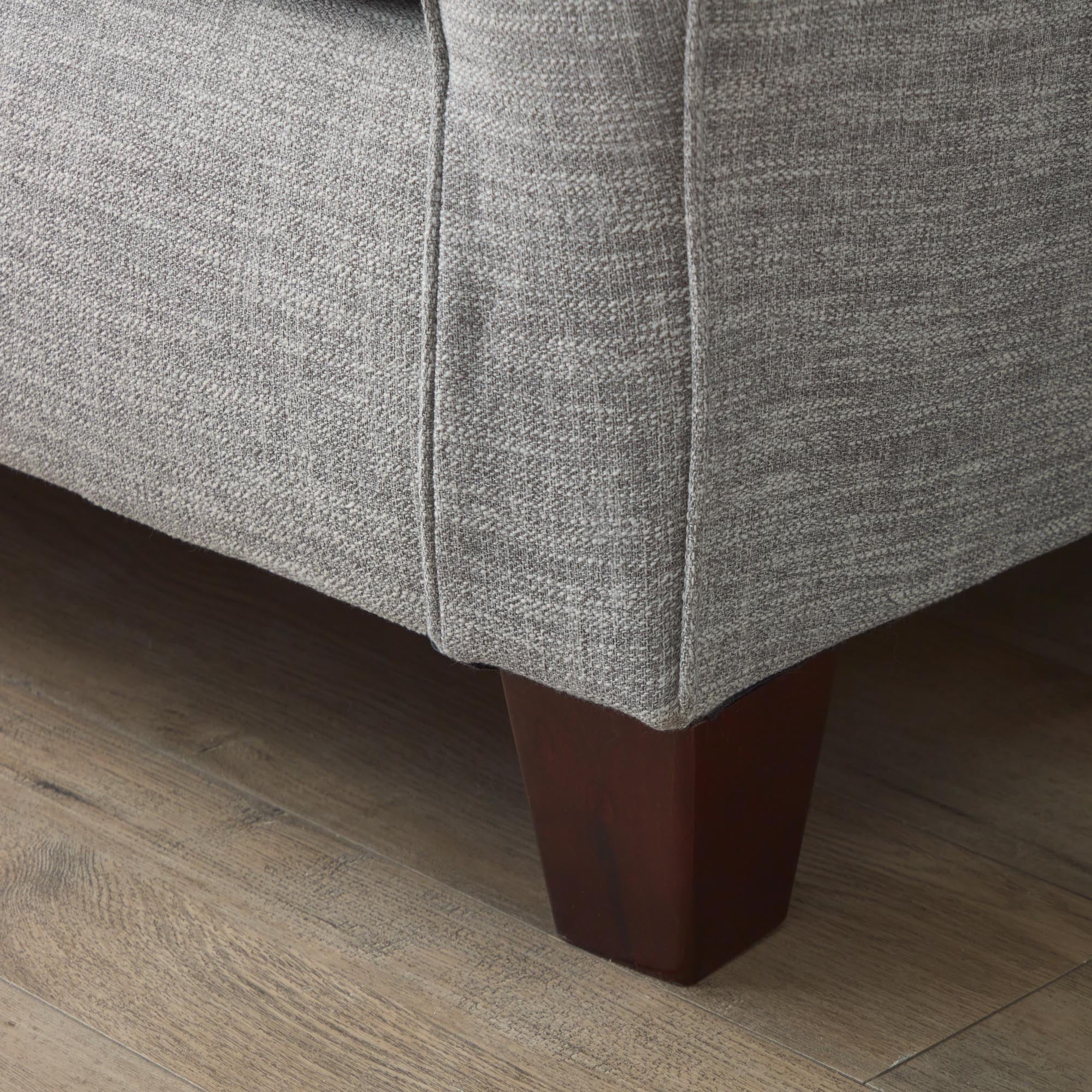 Light Gray Rolled Arm Fabric Sofa I56689