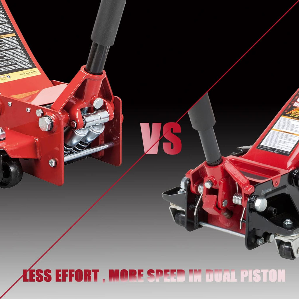 3 Ton Hydraulic Steel Floor Jack with Dual Piston Quick Lift Pump J933