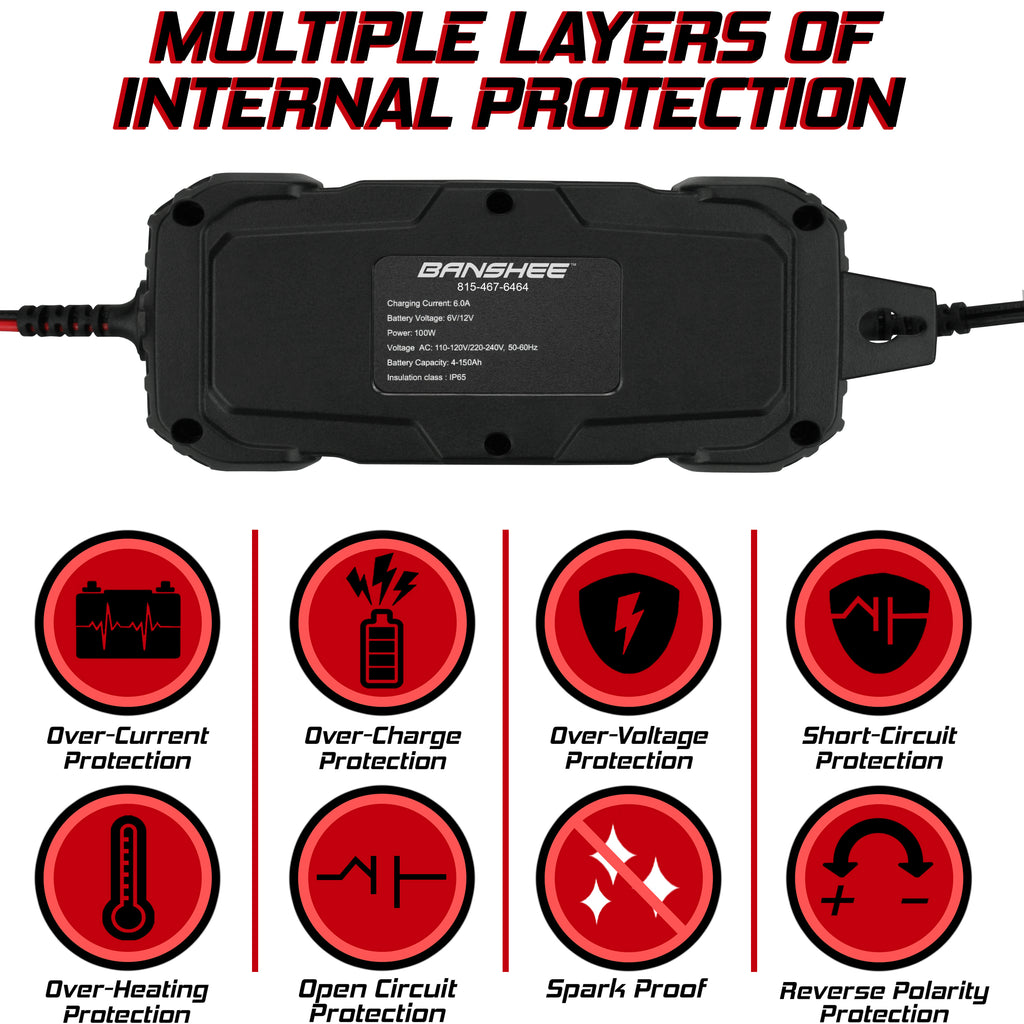 6-12V 6A Smart Car Battery Charger Z855
