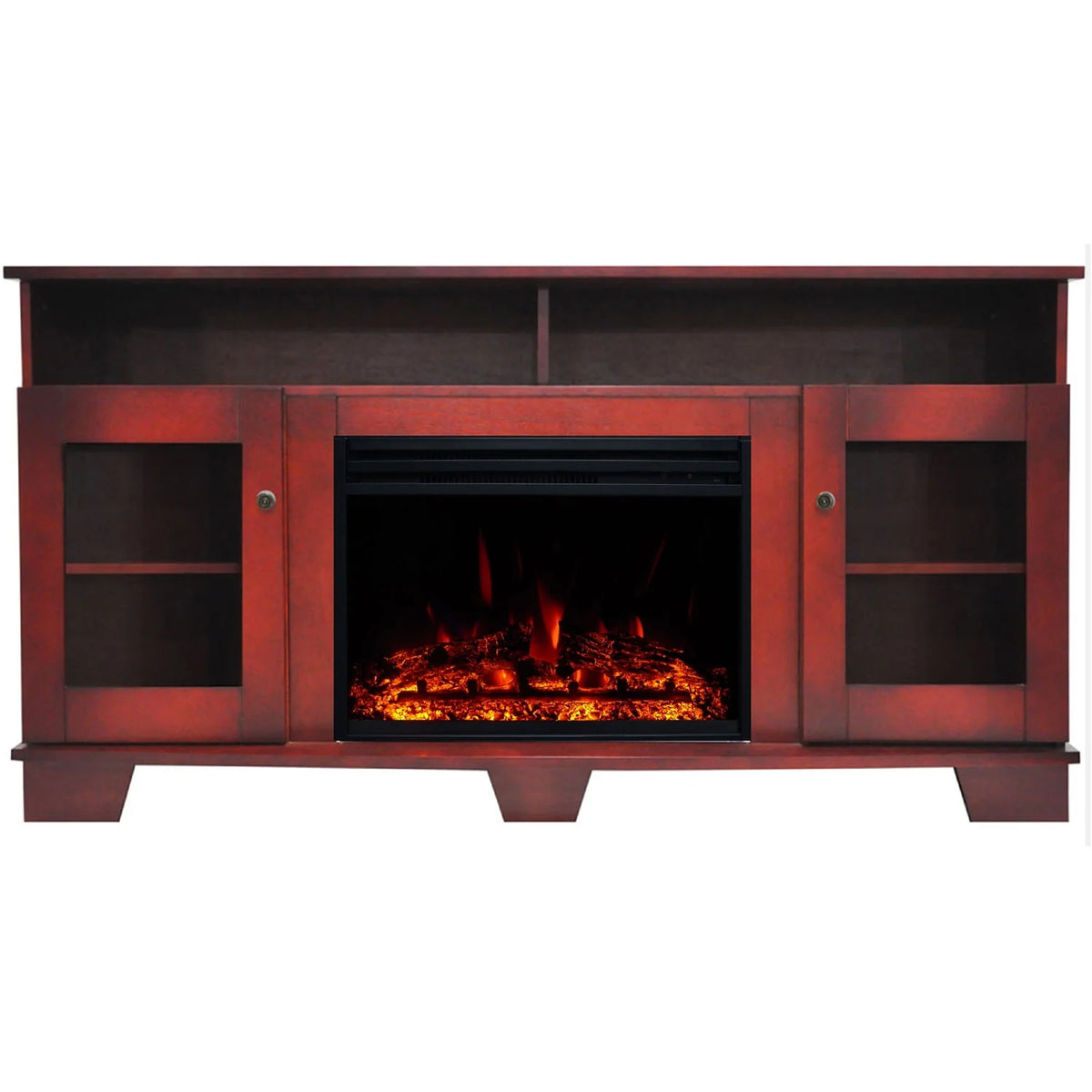Electric Fireplace Heater with Cherry TV Stand G75117