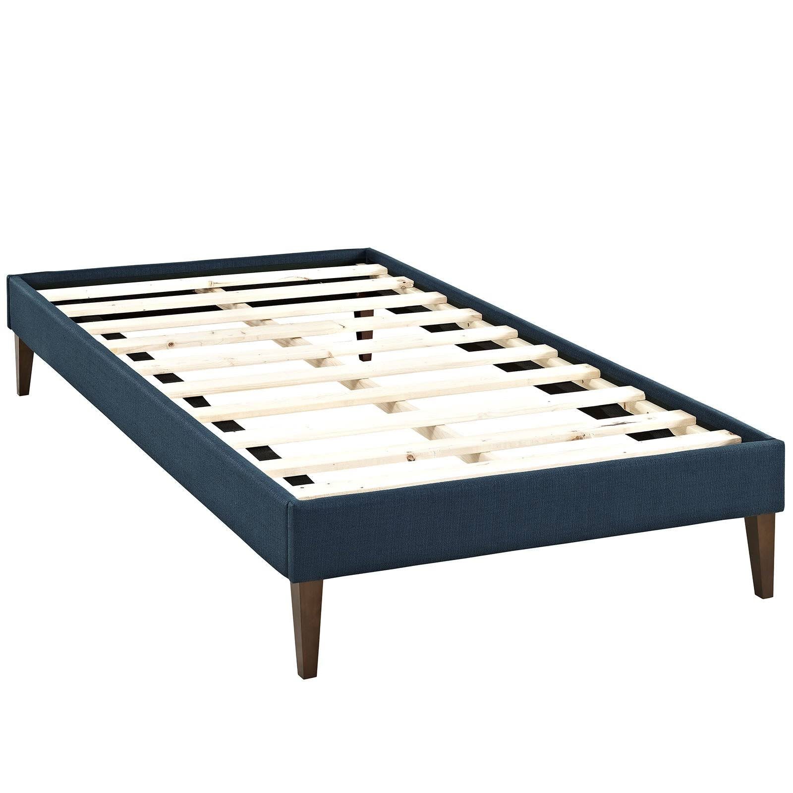Twin Fabric Bed Frame with Squared Tapered Legs, Light Gray K8997