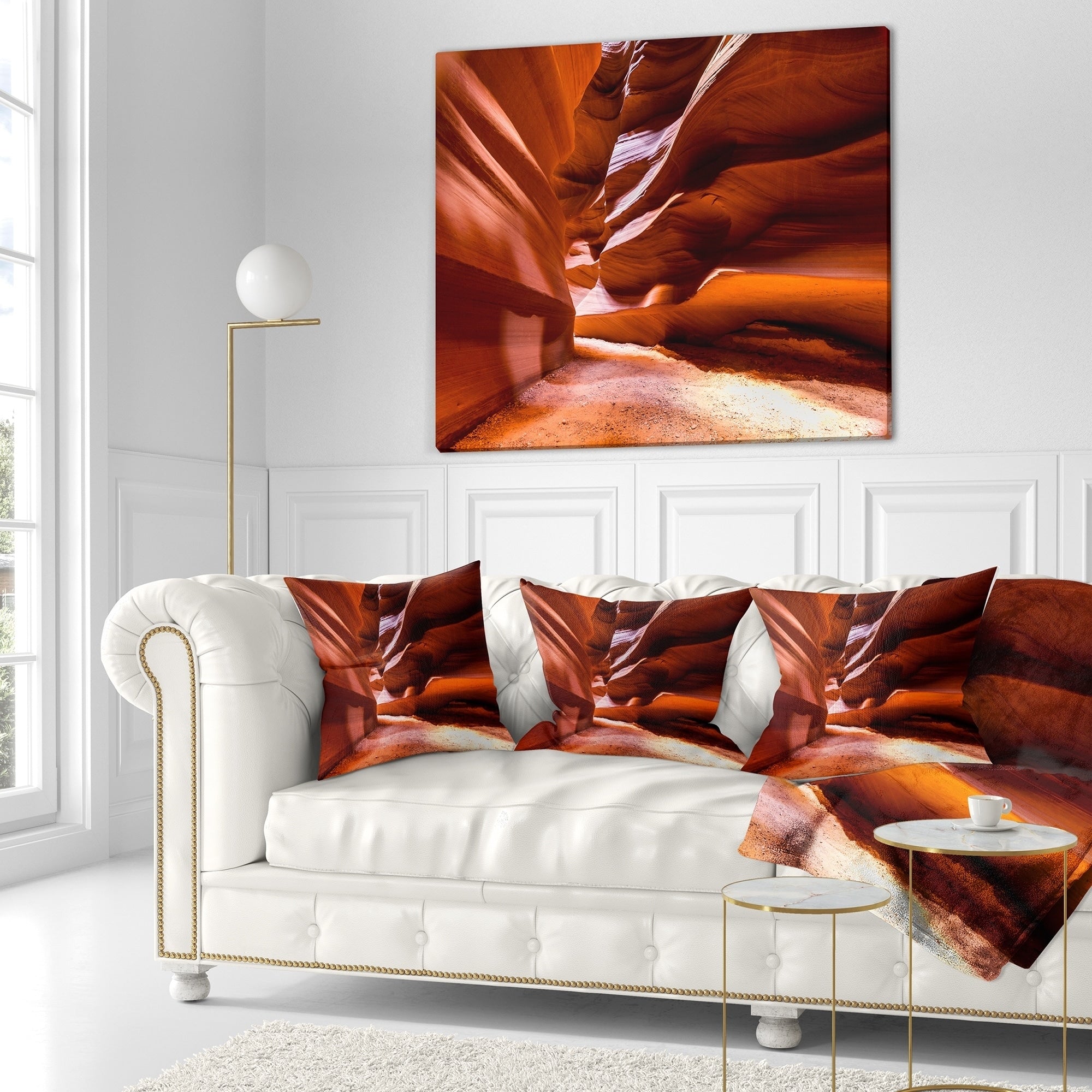 Antelope Canyon Landscape Photo Throw Pillow 18 in. x 18 in. M6676