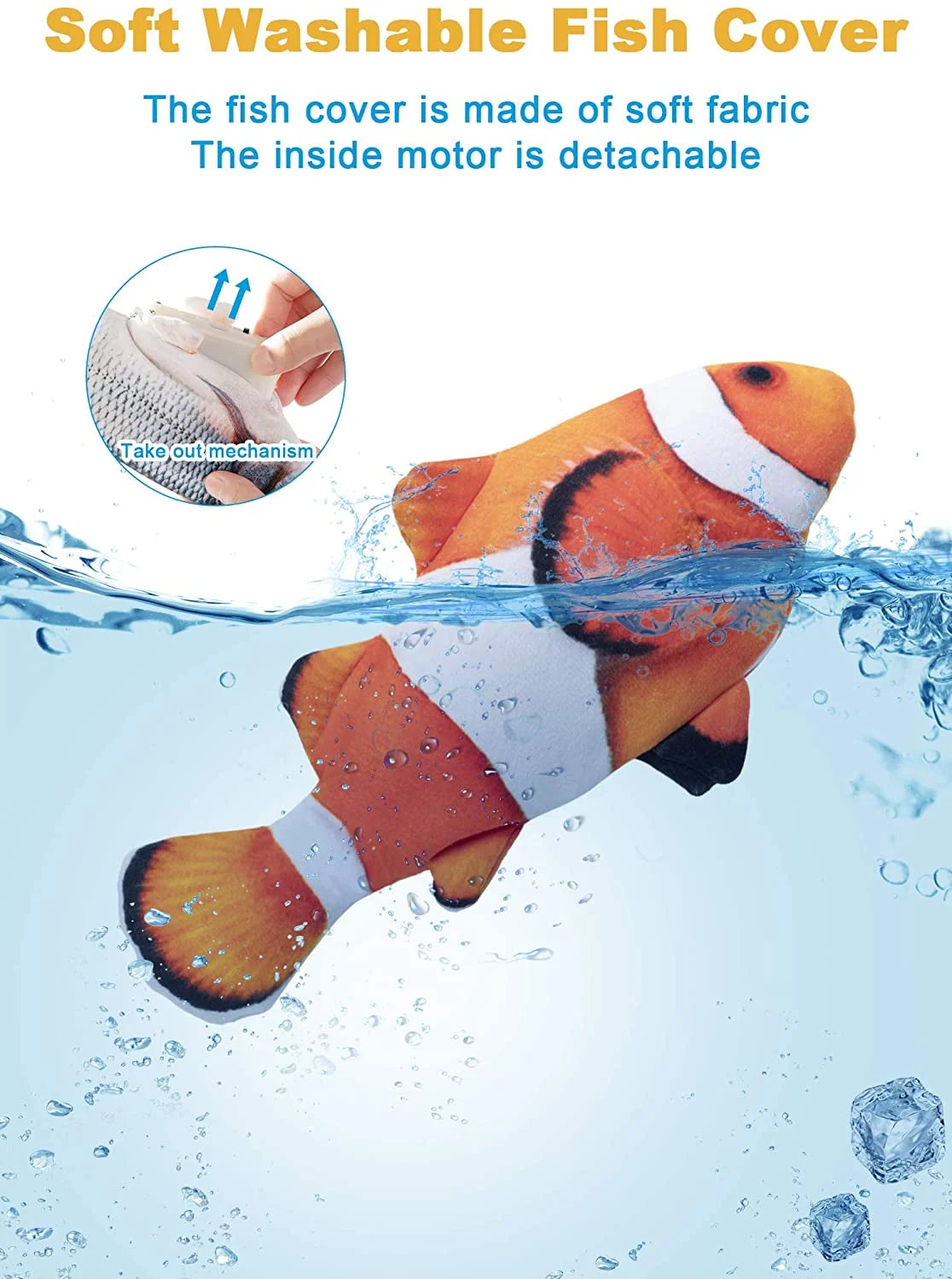 Electric Flopping Fish 10.5" Plush Cat Toy S337