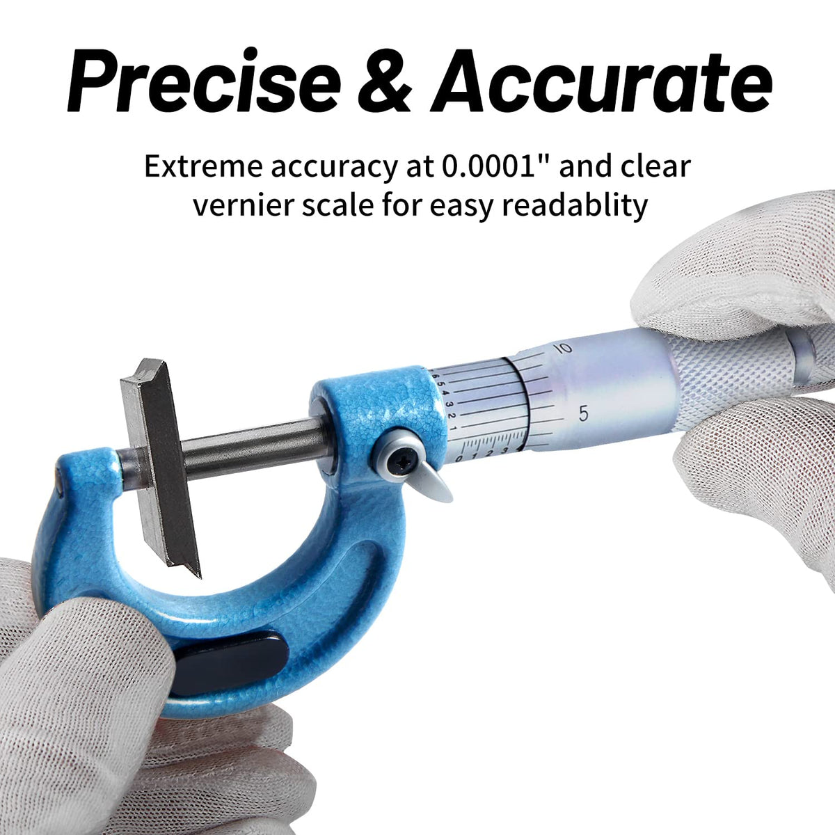 Outside Micrometer Set 0-4inch Range 0.0001" Graduation with Standards, Ratchet Stop, Carbide Heads 4Pcs K983