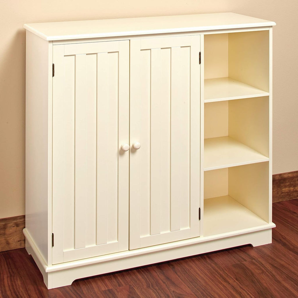 Red Beadboard Buffet Cabinet with Storage V14214