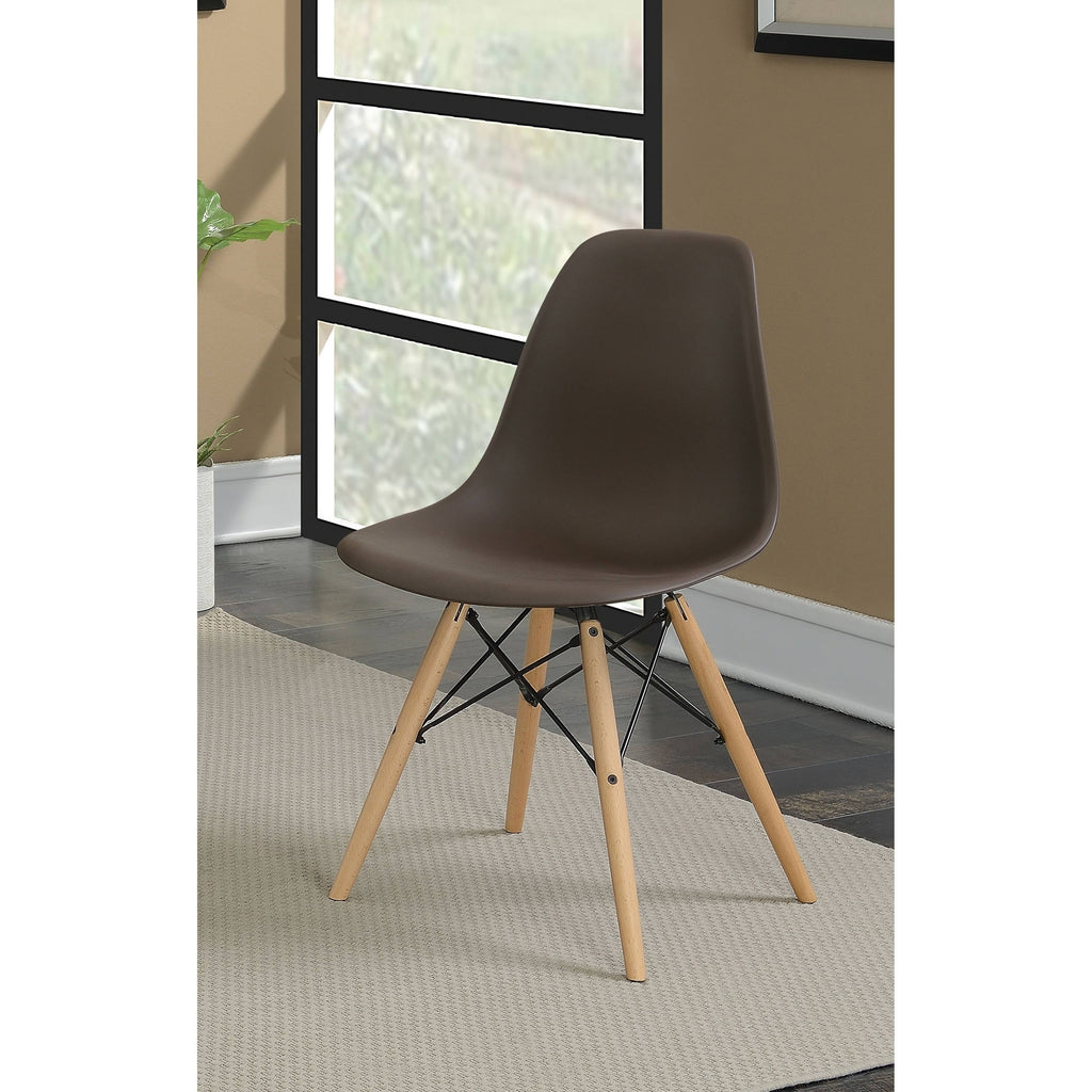 Dark Brown Plastic Accent Chairs (Set of 2) E37200