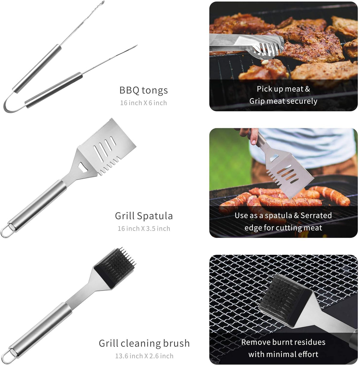 32 PCS BBQ Grill Tool Set with Thermometer in Heavy Duty Aluminum Case V7783