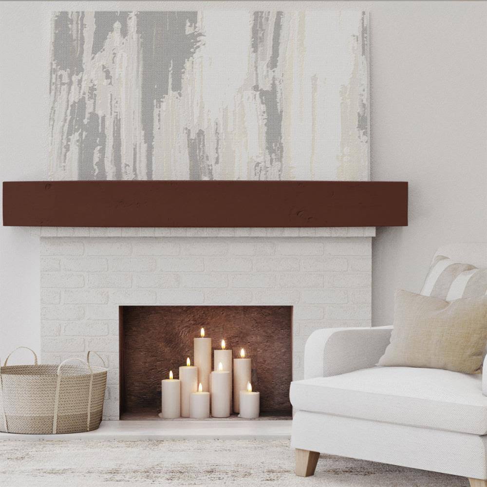 Natural Pecan Knotty Pine Faux Wood Fireplace Mantel X11746