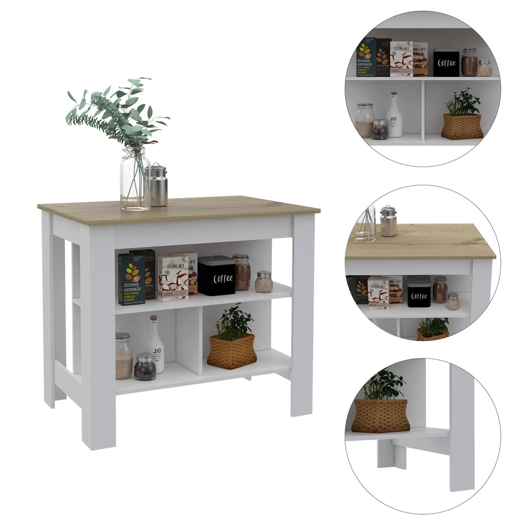 White Light-Oak Kitchen Island N689056