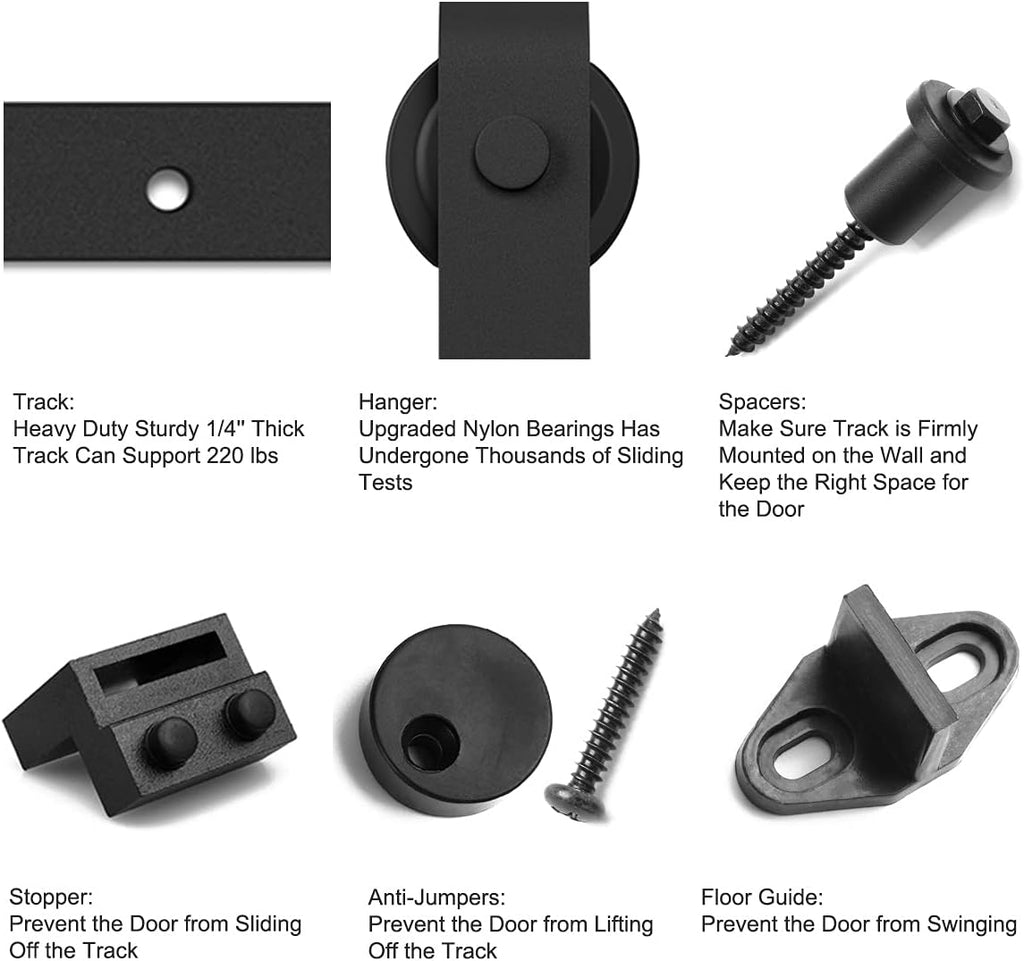 9FT Barn Door Soft Close Hardware Kit N17169