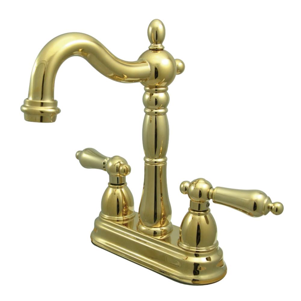 Polished Brass Two-Handle Centerset Bar Faucet N11578