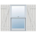 Rustic Four Board Spaced Board-n-Batten Faux Wood Shutters (Per Pair) L81010