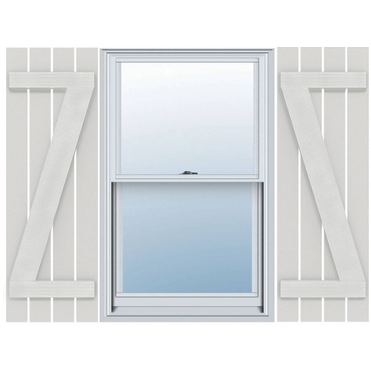 Rustic Four Board Spaced Board-n-Batten Faux Wood Shutters (Per Pair) L81010