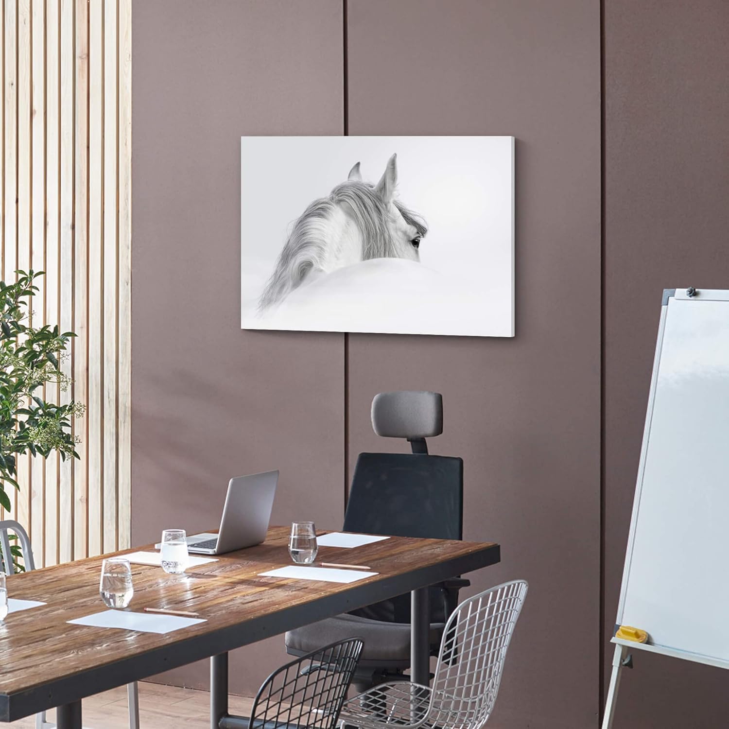 White Pony Equestrian Canvas Wall Art A12173