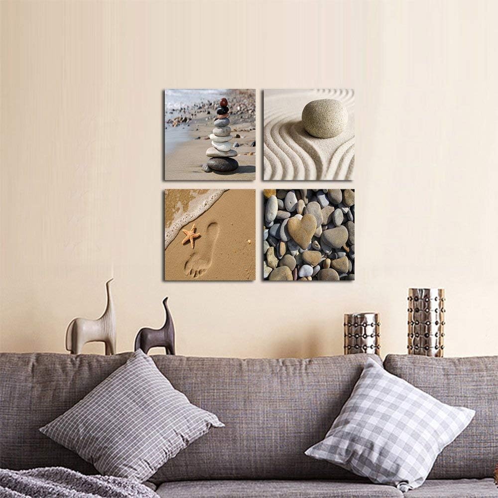 4 Piece Beach Canvas Prints Wall Art Y8248
