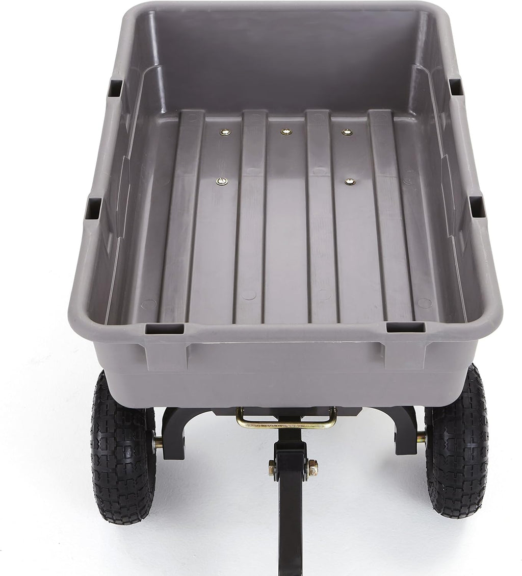 Poly Garden Dump Cart with Steel Frame and 10 Pneumatic Tires, 800-lbs. Capacity, Gray T526984