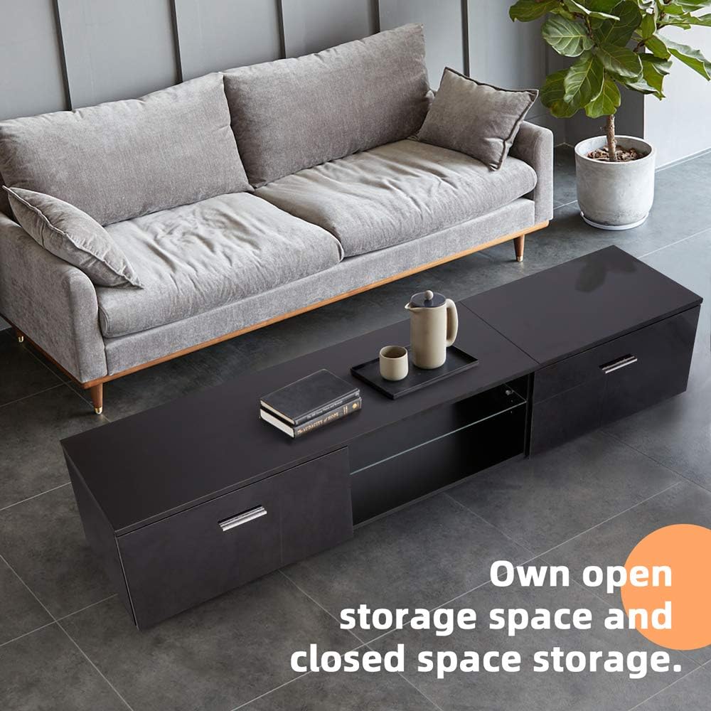 Black TV Stand with Storage Cabinets L206343