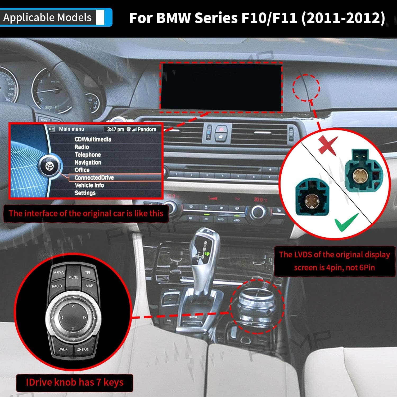 10.25 inch IPS Touch Screen Carplay for BMW F10 F11 M68367
